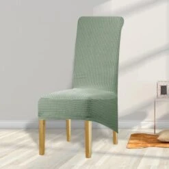 Housse De Chaise Grande Taille Jacquard Vert Amande