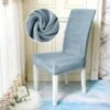 Housse De Chaise Velours Bleu Ciel