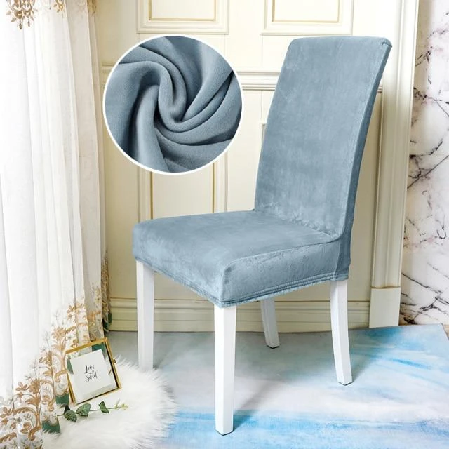 Housse De Chaise Velours Bleu Ciel 1 Housse De Chaise Velours Bleu Ciel