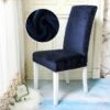 Housse De Chaise Velours Bleu Marine