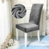 Housse De Chaise Velours Gris Anthracite
