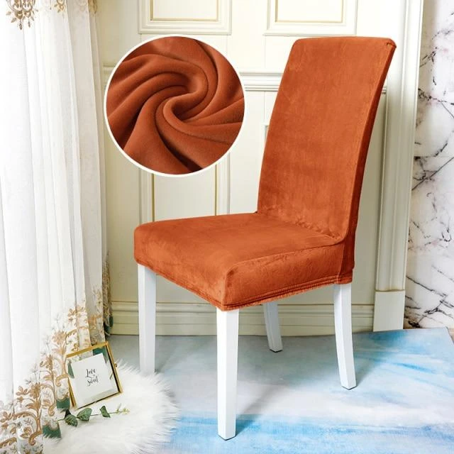 Housse De Chaise Velours Orange 1 Housse De Chaise Velours Orange