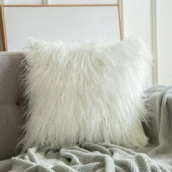 Housse De Coussin 45x45 Polaire Blanc