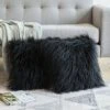 Housse De Coussin 45x45 Polaire Noir