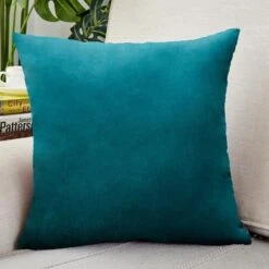 Housse De Coussin Velours 30x50cm Bleu Canard