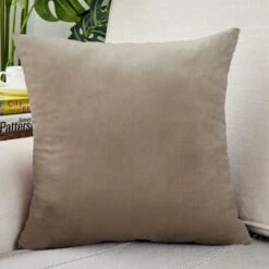 Housse De Coussin Velours 30x50cm Taupe