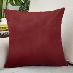 Housse De Coussin Velours 40x40cm Rouge Framboise
