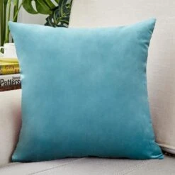 Housse De Coussin Velours 45x45cm Bleu Tiffany