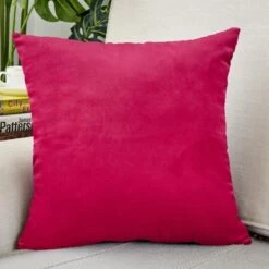 Housse De Coussin Velours 45x45cm Rose Vif