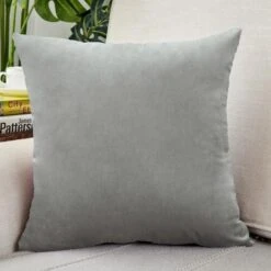 Housse De Coussin Velours 50x50cm Gris