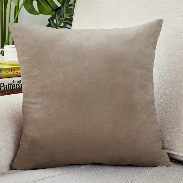 Housse De Coussin Velours 50x50cm Taupe 1 Housse De Coussin Velours 50x50cm Taupe