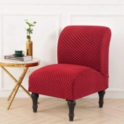 Housse De Fauteuil Crapaud Jacquard Rouge