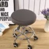 Housse De Tabouret Rond Gris