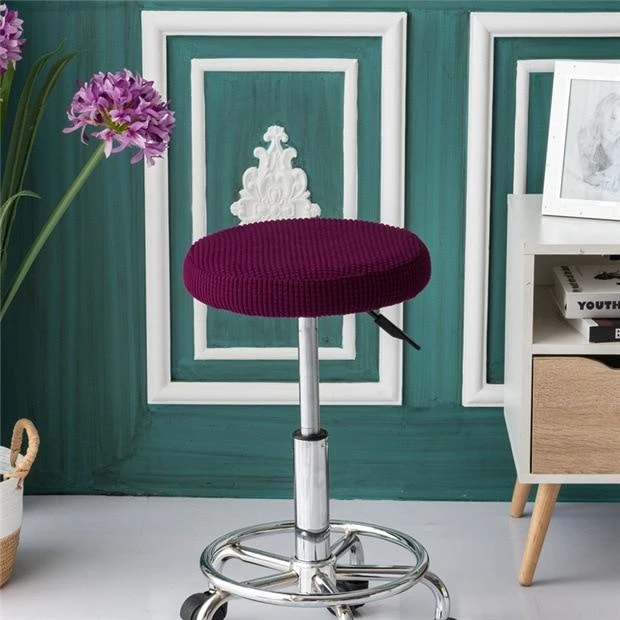 Housse De Tabouret Rond Jacquard Magenta 1 Housse De Tabouret Rond Jacquard Magenta