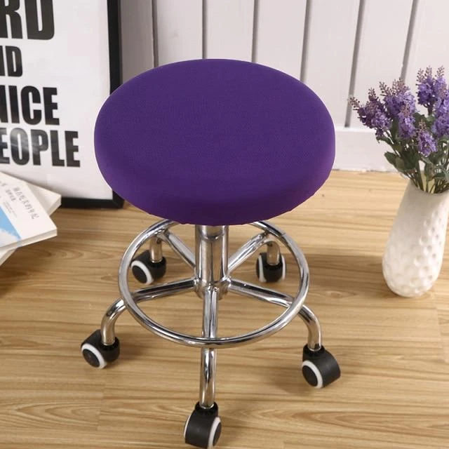 Housse De Tabouret Rond Violet 1 Housse De Tabouret Rond Violet