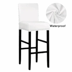 Housse De Tabouret De Bar Simili Cuir Blanc