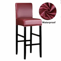 Housse De Tabouret De Bar Simili Cuir Rouge