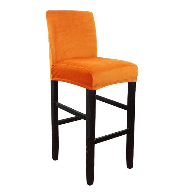 Housse De Tabouret De Bar Velours Orange 1 Housse De Tabouret De Bar Velours Orange