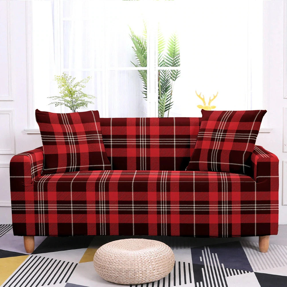 Housse De Canapé Tartan Rouge 1 Housse De Canapé Tartan Rouge