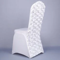 Housse De Chaise De Mariage Fleurs Blanche