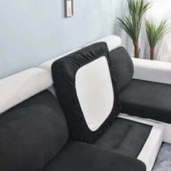 Housse Pour Coussin D'Assise De Canapé Noir