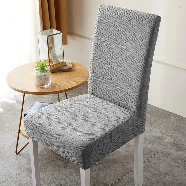 Housse De Chaise Jacquard Gris Clair 1 Housse De Chaise Jacquard Gris Clair