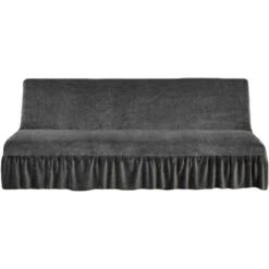 Housse De Canapé Clic Clac Et Bz Velours Gris Anthracite -Housse Moderne housse bz gris housse moderne 1