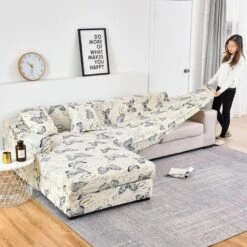 Housse De Canapé D'angle Papillon -Housse Moderne housse canape d angle arrondi housse moderne 1