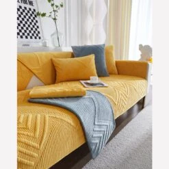 Protège Canapé Milo Jaune -Housse Moderne housse canape matelasse housse moderne 2
