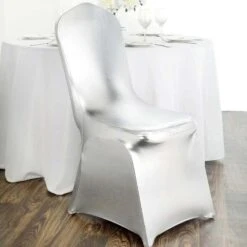 Housse De Chaise De Mariage Argent Métallique