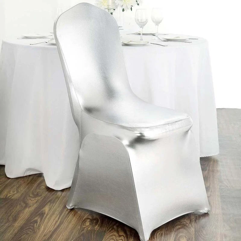 Housse De Chaise De Mariage Argent Métallique 1 Housse De Chaise De Mariage Argent Métallique