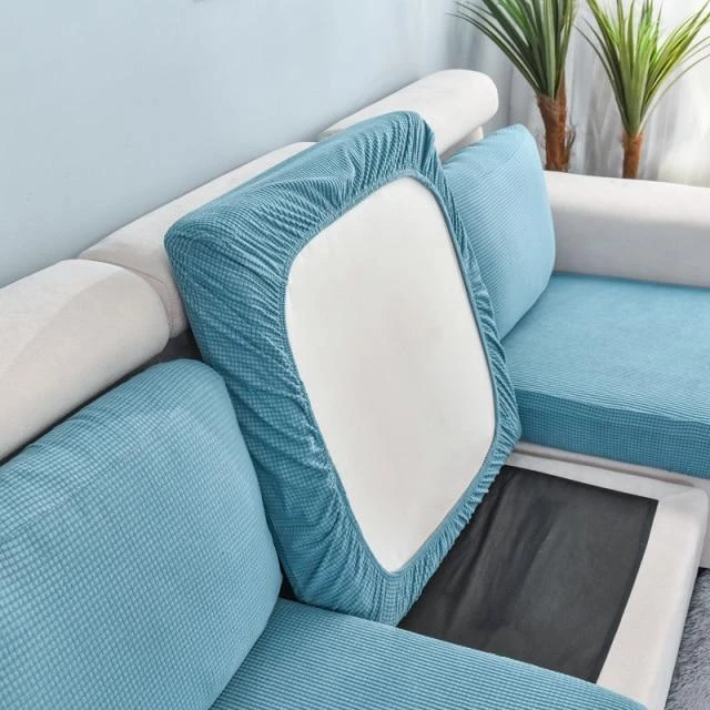 Housse Pour Coussin D'Assise De Canapé Bleu Ciel 1 Housse Pour Coussin D'Assise De Canapé Bleu Ciel