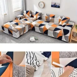 Housse De Canapé D'Angle Extensible Daphné 16 Housse De Canapé D'Angle Extensible Daphné -Housse Moderne housse de canape dangle avec accoudoir housse moderne 20