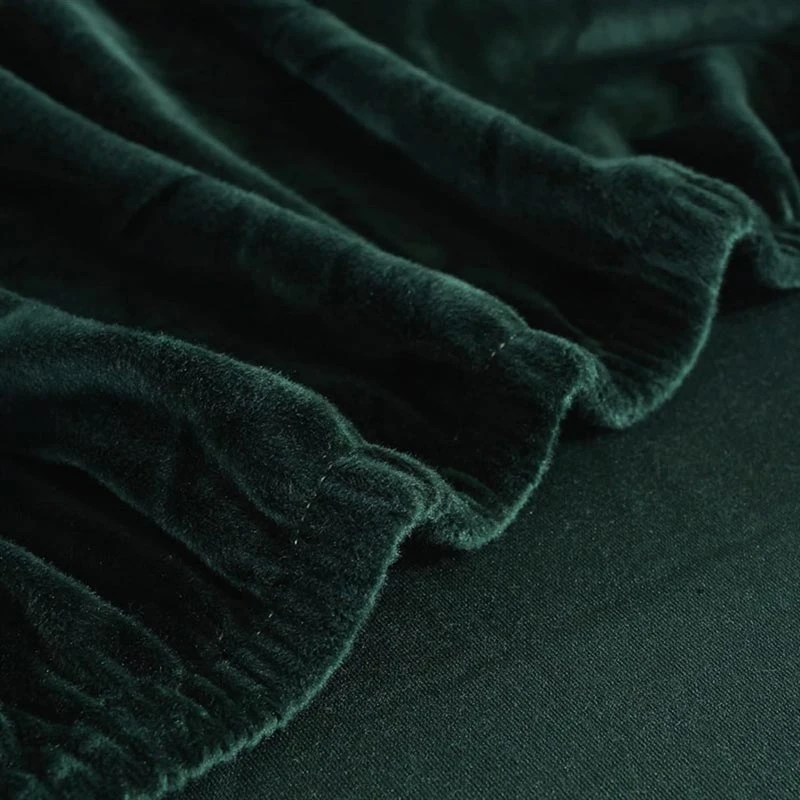 Housse De Canapé D'Angle Velours Vert Foncé 3 Housse De Canapé D'Angle Velours Vert Foncé – Image 3