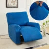 Housse De Fauteuil Relax En Similicuir Bleu