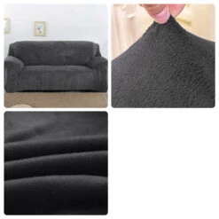 Housse De Canapé Gris Anthracite Velours -Housse Moderne housse de canape gris anthracite velours housse moderne 2