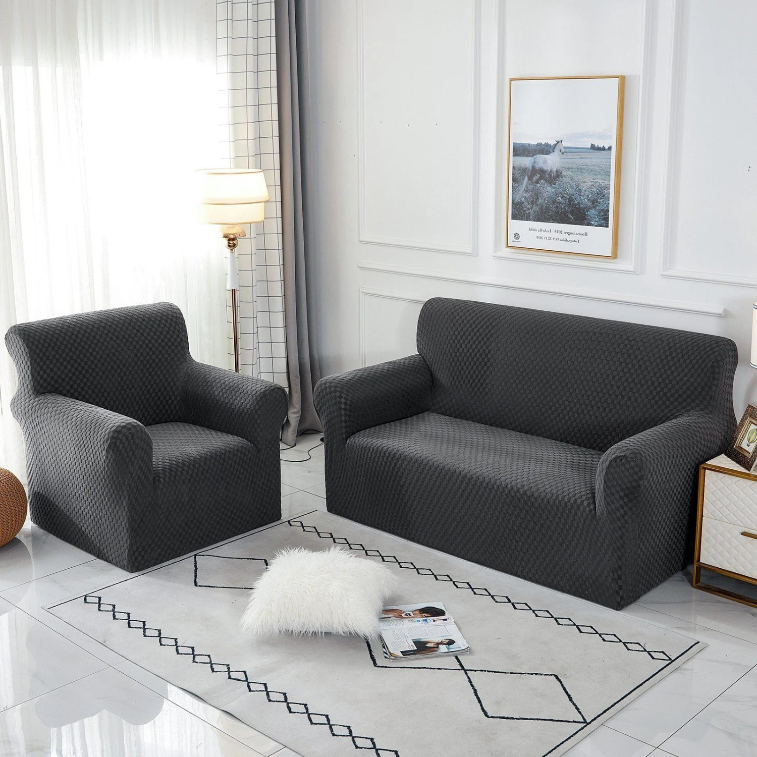 Housse De Canapé Imperméable Gris Anthracite 2 Housse De Canapé Imperméable Gris Anthracite – Image 2