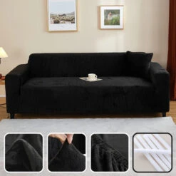 Housse De Canapé Noir Velours -Housse Moderne housse de canape noir velours housse moderne 4
