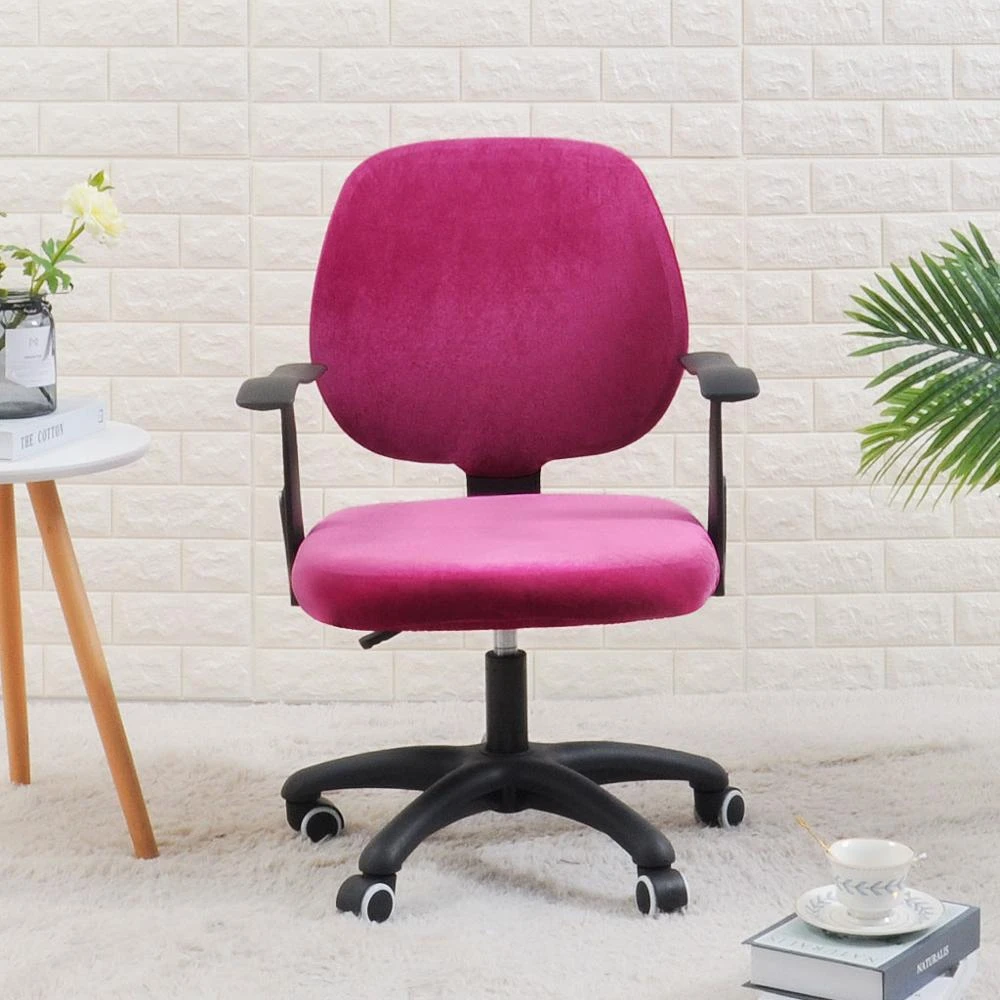 Housse De Chaise De Bureau Velours Magenta 1 Housse De Chaise De Bureau Velours Magenta