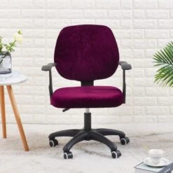 Housse De Chaise De Bureau Velours Violet
