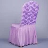 Housse De Chaise De Mariage Fleurs Violet Clair