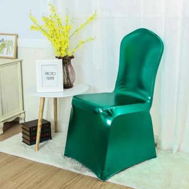 Housse De Chaise De Mariage Vert Métallique 1 Housse De Chaise De Mariage Vert Métallique