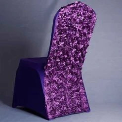 Housse De Chaise De Mariage Fleurs Violette