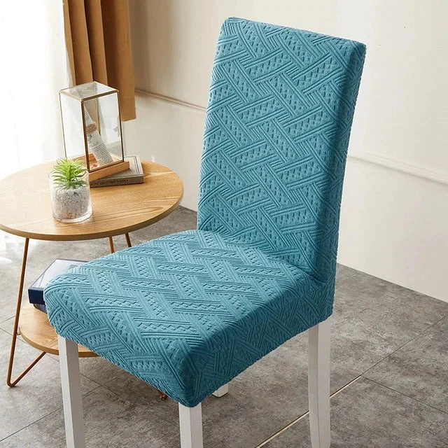 Housse De Chaise Jacquard Turquoise 1 Housse De Chaise Jacquard Turquoise