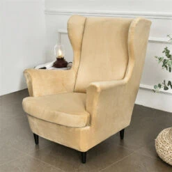Housse De Fauteuil Crapaud Velours Beige