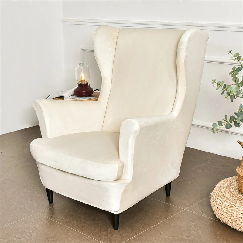Housse De Fauteuil Crapaud Velours Crème 1 Housse De Fauteuil Crapaud Velours Crème