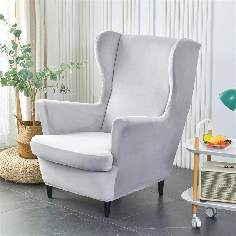 Housse De Fauteuil Crapaud Velours Gris Clair 1 Housse De Fauteuil Crapaud Velours Gris Clair