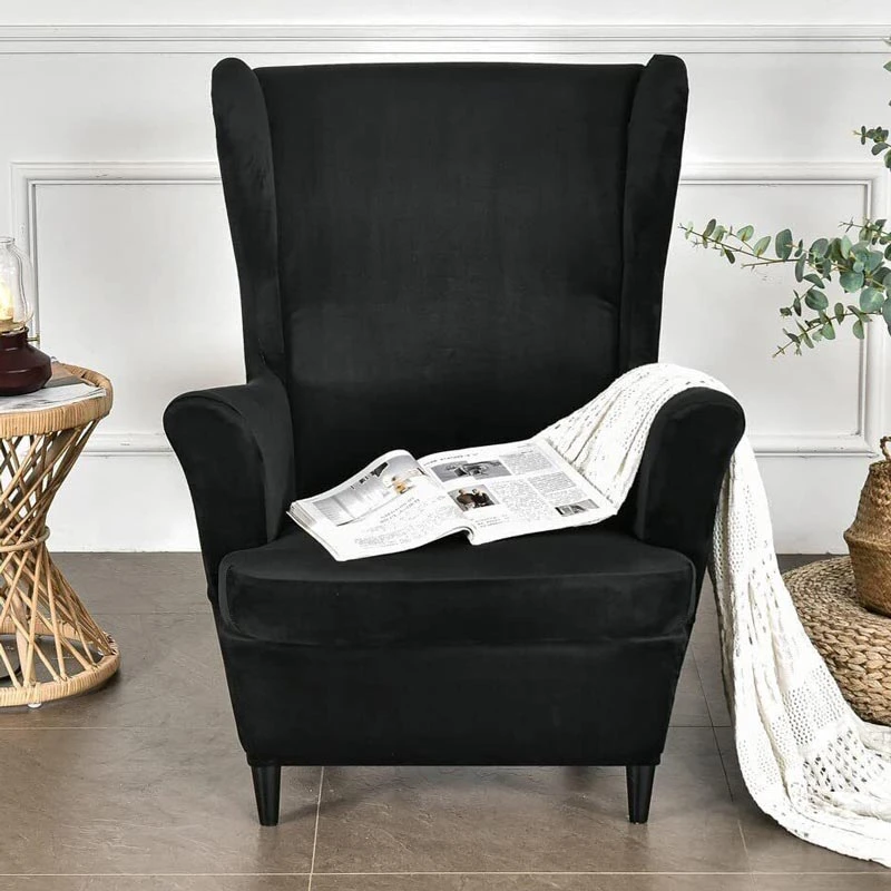 Housse De Fauteuil Crapaud Velours Noire 3 Housse De Fauteuil Crapaud Velours Noire â Image 3