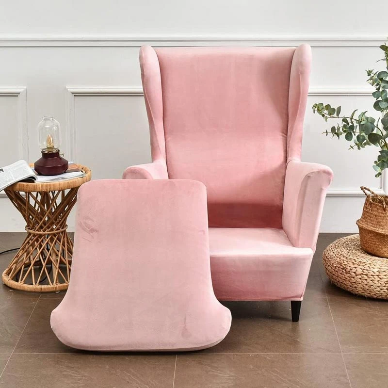 Housse De Fauteuil Crapaud Velours Rose 3 Housse De Fauteuil Crapaud Velours Rose – Image 3