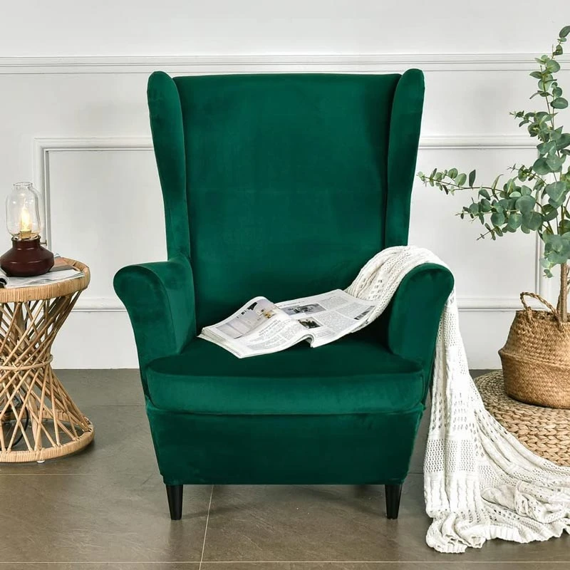 Housse De Fauteuil Crapaud Velours Vert Forêt 3 Housse De Fauteuil Crapaud Velours Vert Forêt – Image 3